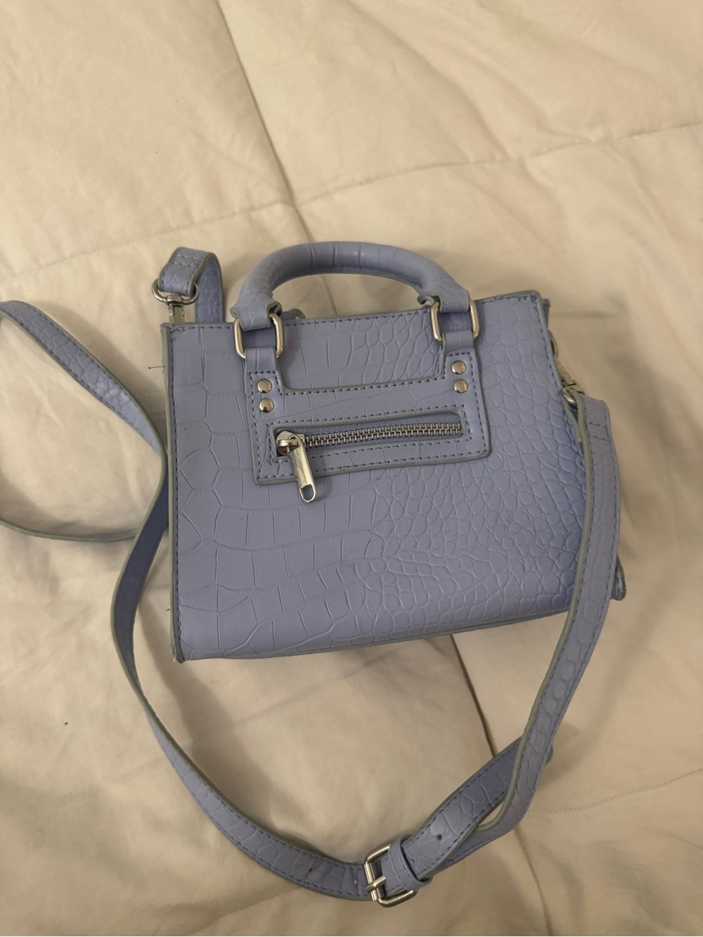 Wild fable Lavender Croc-Embossed Mini Tote Shoulder Bag